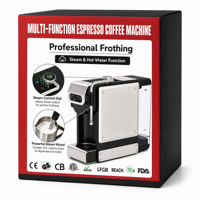 Machine à café expresso 9 en 1, 19 bars de pression, compatible avec les capsules Nespresso, Dolce Gusto, K Cup, café moulu