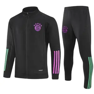 23 24 Season National Football Team Full Zip Black Men's Soccer Training Tracksuit football uniform custom wholesale