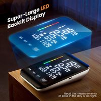 Tensiomètre automatique pour usage domestique, tensiomètre numérique avec écran LED rétroéclairé, mémoire 2x90 ensembles, moniteur de tension artérielle