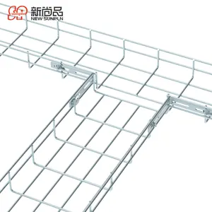 Blue white zinc 50mm*100mm cable tray with connectors clamp for wiring wire mesh cable tray stainless