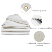 Bâche blanche ignifuge occultante à 100 %, 650-850 g/m², imperméable, enduite de PVC, pour tentes et événements