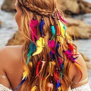 <span class=keywords><strong>Diadema</strong></span> de <span class=keywords><strong>plumas</strong></span> tejida India Estilo étnico Hippie <span class=keywords><strong>Diadema</strong></span> de <span class=keywords><strong>plumas</strong></span> con cuentas Hippie Tocados - Product Image 3