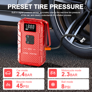 Xách tay mini xe Jumper Booster & Tire Inflator 12V 8000mAh pin nhảy khởi động ngân hàng điện xe nhảy khởi động với máy nén khí - Product Image 3
