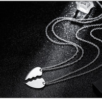 Collier de mode classique tour de cou en acier inoxydable Simple personnalisé Couple nom collier personnalisé coeur correspondant collier