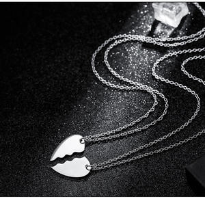 Collar de moda gargantilla clásica de acero inoxidable Simple personalizado pareja nombre Collar personalizado corazón collar a juego - Product Image 4