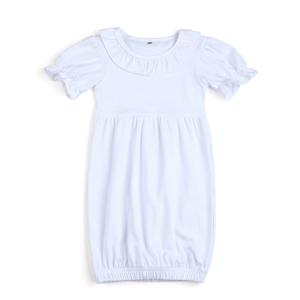 Vente flash : Robes <span class=keywords><strong>de</strong></span> <span class=keywords><strong>nuit</strong></span> pour filles d'été et d'automne, blanches pures, col rond, en coton à volants, petite robe <span class=keywords><strong>de</strong></span> <span class=keywords><strong>nuit</strong></span> pour fille - Product Image 3