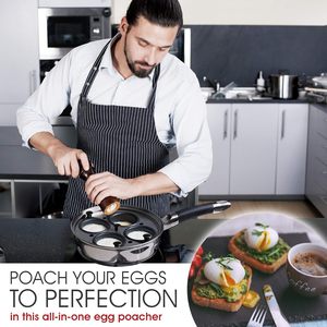 ty-kitchenware Stainless Steel <b>Egg</b> Poacher Cooker <b>Pan</b> with 2/4/6 Pcs Non-stick <b>Egg</b> Cups - Product Image 4