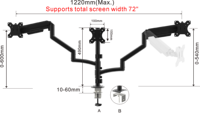Nouveau design Vesa 100*100 mm 13-27 pouces Bras de moniteur triple réglable pour trois écrans Support de montage pour bras de moniteur triple