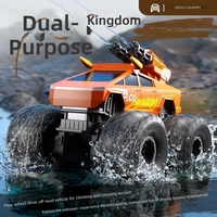 Camion monstre amphibie 4x4 tout-terrain avec lanceur de balles d'eau, jouet de combat multijoueur, câble USB, télécommande 4 canaux