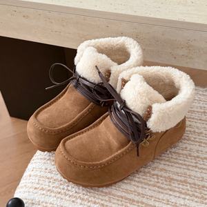 Bottes thermiques pour femmes en vente directe d'usine, bottes doublées de fourrure, bottes à la cheville tendance pour femmes - Product Image 2