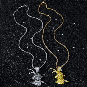 Collar con Colgante de Mono Rey de Aleación, Diseño Innovador y Popular, Estilo Hiphop, Cadena de Acero Inoxidable, Collar para Hombre, Joyería al por Mayor - Product Image 1