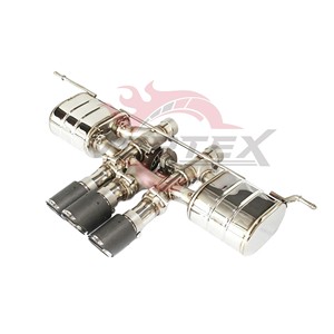 ท่อไอเสียสแตนเลสสตีล SS304 แบบ Vortex High Flow สำหรับ Porsche Cayenne พร้อมวาล์วควบคุมคาร์บอนสามทางตรงกลางแบบ Catback - Product Image 3