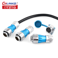 Conector Circular Impermeable de 10 Pines M24 con Carcasa Metálica, Conector de Alimentación Automotriz de 10 Contactos