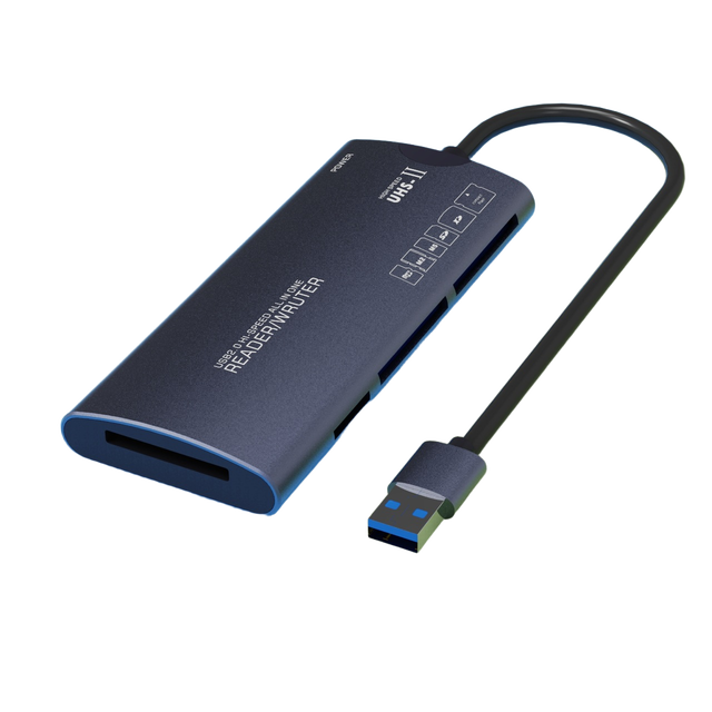 JCR004 6 in 1 3.0 SPEED Type-C/USB External Laptop Card Reader with Multi Card Support