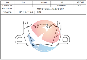 Pastillas de Freno Nuevas Resistentes al Desgaste D2046-9276/971698451E para S E-hybrid Sport Turismo 971 2016 4.0t con 1 Año de Garantía - Product Image 2
