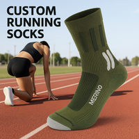 Chaussettes de sport de marathon de coton antibactérien populaires pour la saison d'automne chaussettes de course saines tricotées avec hauteur de cheville