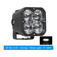 Faro fendinebbia a LED da 20W, 3 pollici, cubo, illuminazione esterna per auto, bianco, giallo, ambra, IP67, 9-36V DC, per camion, SUV, 4x4, fuoristrada, 12V 24V