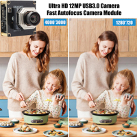 Módulo de Cámara Web USB3.0 con Enfoque Automático ELP de 12MP, 4K 60FPS, 1080P 230FPS, 88 °   Módulo de Cámara UVC sin Distorsión, sin Controladores, Compatible con Linux