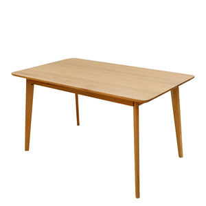 Mesa en roble rectangular de madera natural, 120x80x75cm, sala de estar, comedor, Mesa de roble - Product Image 1