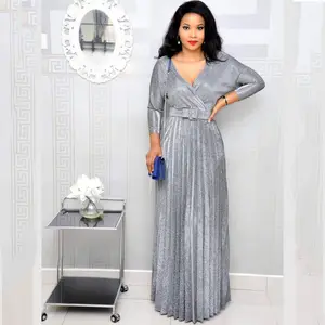 Abbronzante pieghettato musulmano arabo islamico Dubai caftano abiti donna elegante Prom marocco abito da sera formale lungo Maxi vestito