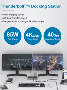 Thunderbolt <span class=keywords><strong>4</strong></span> Stasiun Dok 14 In 1, Adaptor Thunderbolt dengan DP1.<span class=keywords><strong>4</strong></span> Ganda 4K HD MI,Ethernet,USB 3.2, Slot SSD Thunderbolt - Product Image 3