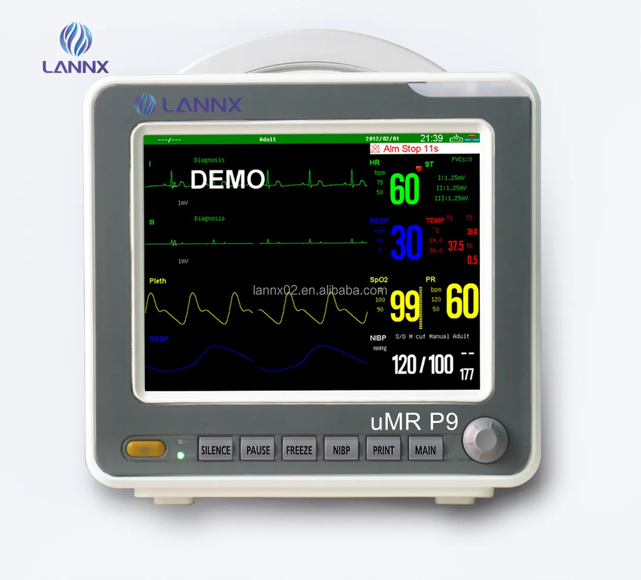 LANNX uMR P9 Monitor pasien jarak jauh portabel rumah sakit ICU mesin tanda ambulans medis monitor multiparameter