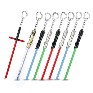 Porte-clés en métal cool, porte-clés de voiture, cosplay, sabre laser en acrylique LED, porte-clés pour femmes et hommes, cadeau promotionnel - Product Image 1