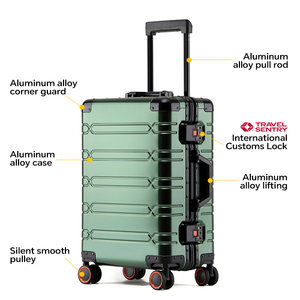 Valise à roulettes en aluminium avec serrure TSA, design personnalisé, nouveau modèle, 20/24/29 pouces, coque rigide en métal - Product Image 2