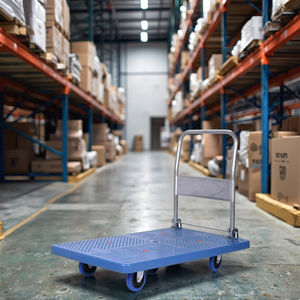 90x60 सेमी हैंड ट्रॉली 300 किलोग्राम चार रबर व्हील फोल्डिंग हैंड फ्लैटबेड कार्ट 660 इब फोल्डिंग सर्विस कार्ट प्लास्टिक प्लेटफॉर्म ट्रॉली - Product Image 1