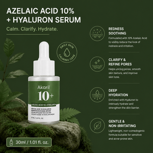 Akaril 30ml Ácido Azelaico 10% Suero Calmante con Ácido Hialurónico para el Enrojecimiento, Tratamiento Antiacné para Granos y Espinillas, Alivio de la Rosácea, Reparación Calmante de la Piel - Product Image 4