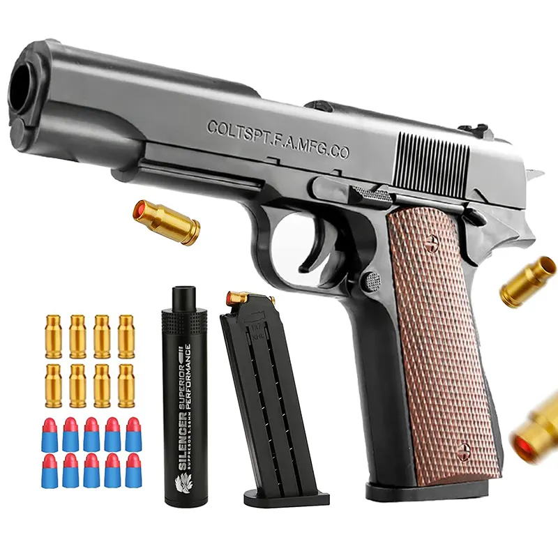 Игрушечный пистолет 1911 снаряда, мягкая пуля, игрушечный пистолет для взрослых, детский пенный дротик, маленький пистолет, игрушки для игр на открытом воздухе