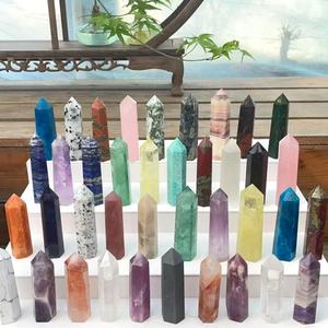 Venta al por mayor de alta calidad Torre Reiki curación mezcla Material punto piedras preciosas cristal artesanía para Decoración - Product Image 1