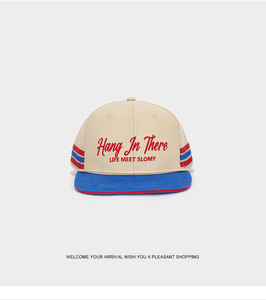 Gorra de béisbol de algodón con visera plana, malla, estilo hip hop, 5 paneles, con logo personalizado bordado, cuerda y diseño bicolor, ideal para viajes y pesca. - Product Image 2