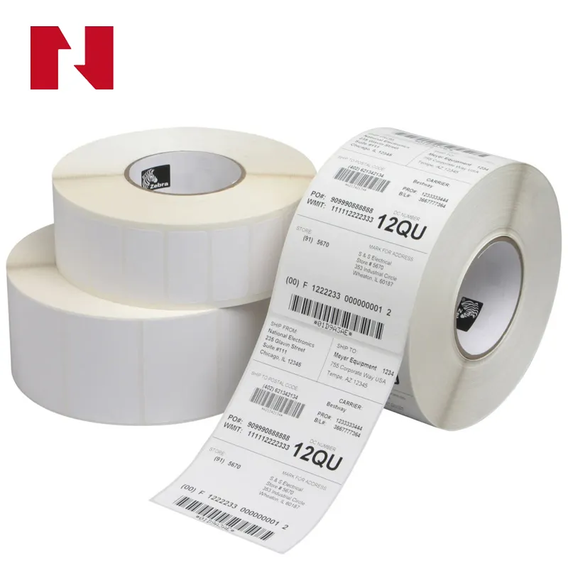 Semi Glossl Paper China Ako Brand For Ptrinting Self Adhesive Thermal Paper Roll Water Based Adhesive TOP Glassine