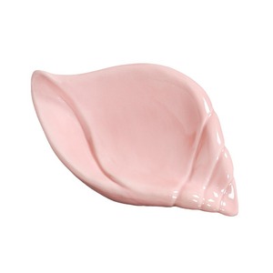 Ceramic Leaf <b>Soap</b> <b>Dish</b> White And Pink Self Drain Bathroom Decorative <b>Soap</b> <b>Holder</b> For Home And Bath - Product Image 5
