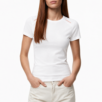 T-shirt de sport pour femme à manches courtes, col rond, coupe ajustée, séchage rapide, respirant, vêtements de sport haut de gamme, yoga, course à pied, gym, design personnalisé