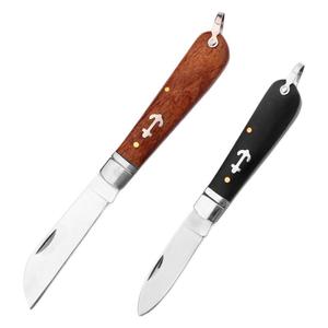Cuchillo Plegable Tradicional para Electricistas BAI CHUANG, Cuchillo de Camping, Cuchillo de Acero Inoxidable con Borde Biselado y Mango de Madera, para Trabajos con Cables Sin Aislamiento - Product Image 1