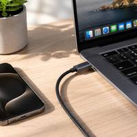 Câble USB C vers C 60W PD 3A Charge Rapide avec Puce E-Mark en Aluminium et Nylon Tressé pour MacBook iPhone Android Ordinateur Portable