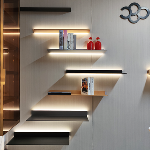 Estante de Pared Desmontable Tipo L Negro y Dorado para <span class=keywords><strong>Acuario</strong></span>, Soporte Flotante para Plantas y Corales - Product Image 5