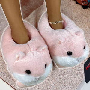 Chaussons Doux et Mignons pour Enfants, Modèle Animal Hamster, Chaussures Chaudes en Peluche pour l'Intérieur, Idéales Automne-Hiver (Vente en Gros) - Product Image 2
