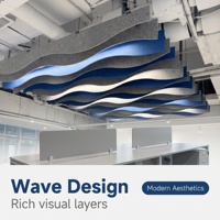 Panneau acoustique pour animaux de compagnie, forme ondulée, plafond acoustique, 100% fibre de polyester, absorption acoustique, décoration intérieure pour home cinéma