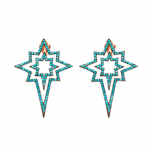 Pole Star Design <b>Ear</b> Jackets <b>Earring</b> North Star <b>Earring</b> Turkish Wholesale Handcrafted 925 Sterling Silver Jewelry - Product Image 2