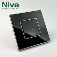 Interruptor Inteligente Niva con Control Remoto Wifi, Panel Táctil de Vidrio, Placa Acrílica Estándar Universal, Hogar Inteligente Modular Personalizado