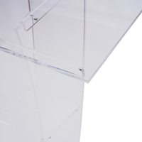 Pupitre de présentation professionnel portable en acrylique transparent moderne de qualité supérieure personnalisé YAGELI, imprimé en sérigraphie sur mesure