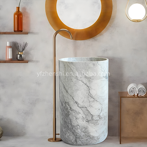 <span class=keywords><strong>Lavabo</strong></span> <span class=keywords><strong>de</strong></span> Pedestal <span class=keywords><strong>de</strong></span> Mármol Blanco Carrara Natural <span class=keywords><strong>de</strong></span> Alta Calidad para Baño <span class=keywords><strong>de</strong></span> Lujo, Personalizado para Hotel, Casa o Villa - Product Image 2