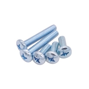 Vis à tête ronde à embase cruciforme en acier au carbone zingué de qualité 2, norme américaine, marque Snippin, ANSI/ASME B18.6.3P - Product Image 1