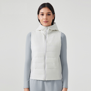 Vente en gros <span class=keywords><strong>de</strong></span> vêtements d'entraînement sport personnalisés veste en duvet sans manches à fermeture éclair hiver sweat à capuche gym fitness Fpr femmes - Product Image 2