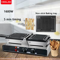 Machine à gaufres et frites XEOLEO, équipement commercial pour snacks, 1600W, multifonctionnelle, électrique