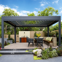 Pergola bioclimatique motorisée en aluminium à lames orientables, toit imperméable, taille et couleur personnalisées, fabrication OEM, pour jardin