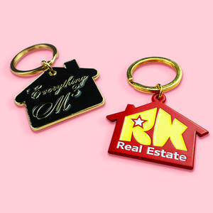 Toptan kişiselleştirilmiş marka ev şekilli emaye anahtarlık özel Metal logo anahtarlıklar üreticileri - Product Image 4